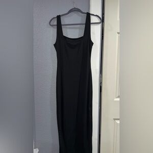 SHEIN Elegant Black Midi Dress